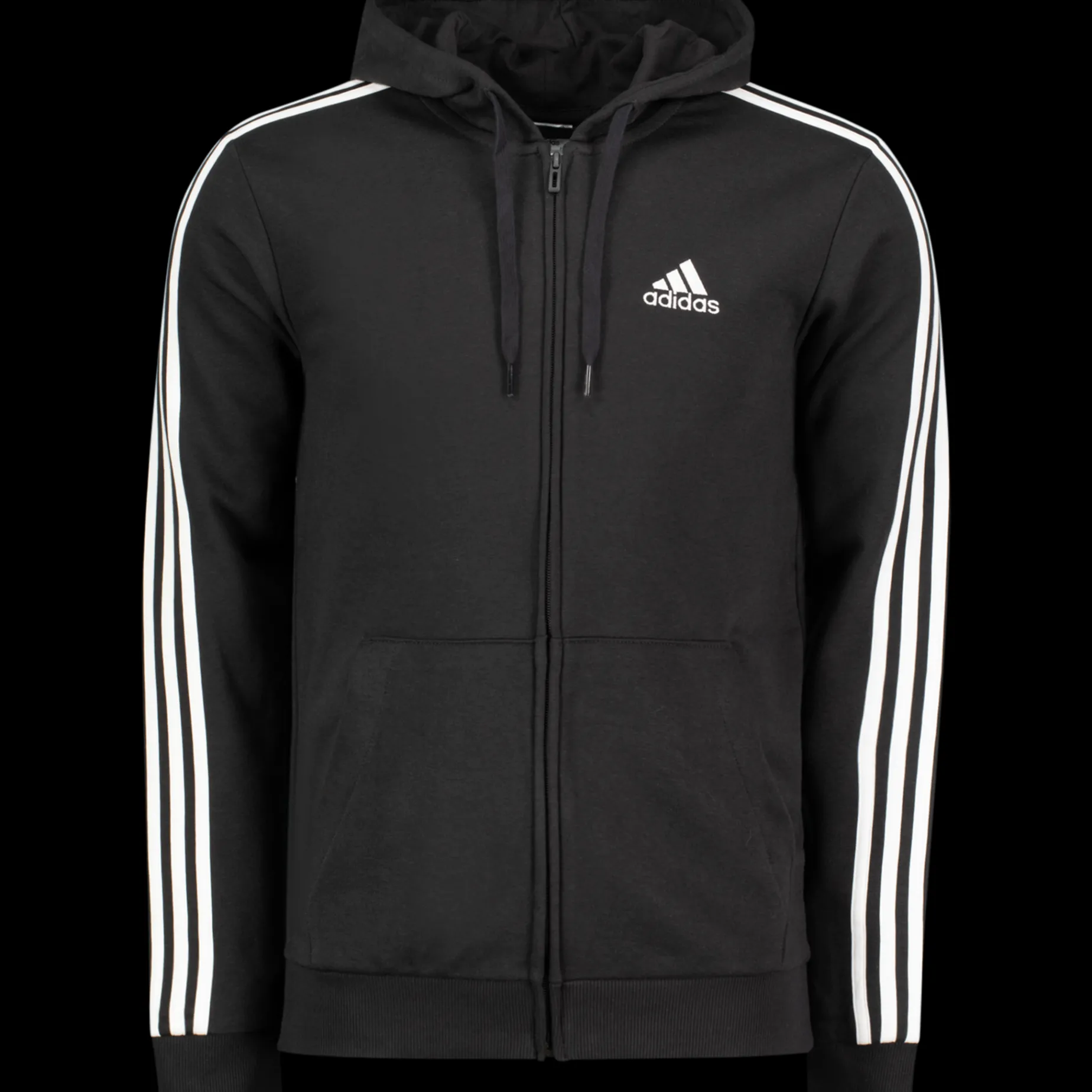 Essential French Terry 3-Stripes Full-Zip Hoodie, Hettejakke Herre