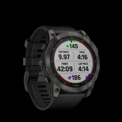 Fenix 7X Sapphire Solar, Carbon Gray Dlc Titan With Black Band, Multisportklokke, Unisex