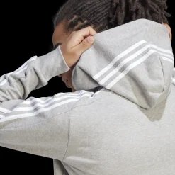 French Terry 3-Stripes Full-Zip Hoodie, Hettjakke, Herre