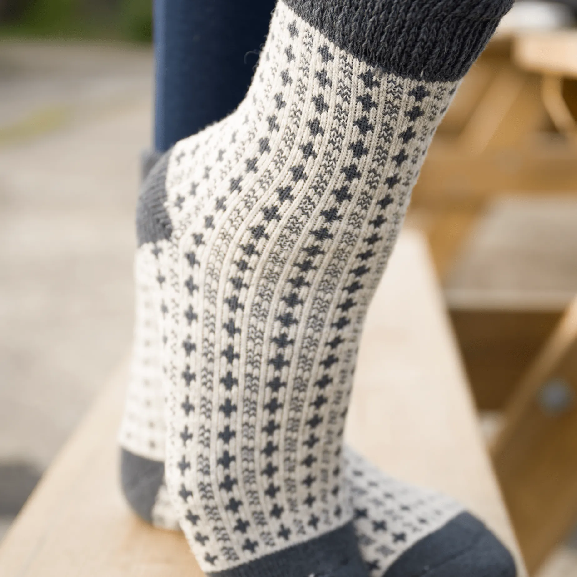 Islender Knittet Wool Sock, Ullsokk