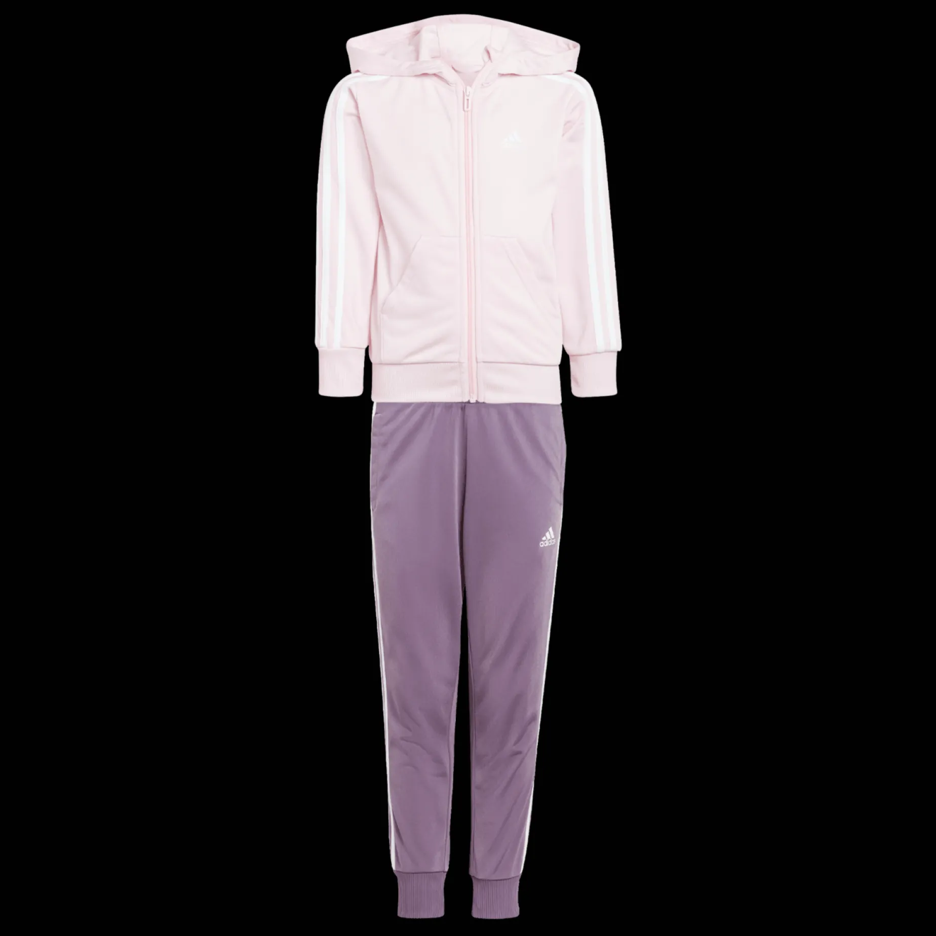 Little Kids Essential 3-Stripes Shiny Tracksuit, Joggedress, Barn