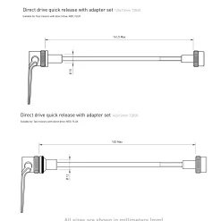 Tacx, E-Thru Axle Skewer 12 Mm X 1.5 Rear Wheel, Sykkelrulleaksling