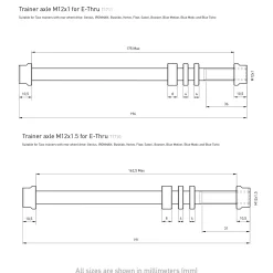 Tacx, E-Thru Axle Skewer 12 Mm X 1 Rear Wheel, Sykkelrulleaksling