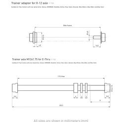 Tacx, E-Thru Axle Skewer 12 Mm X 1.75 Rear Wheel, Sykkelrulleaksling